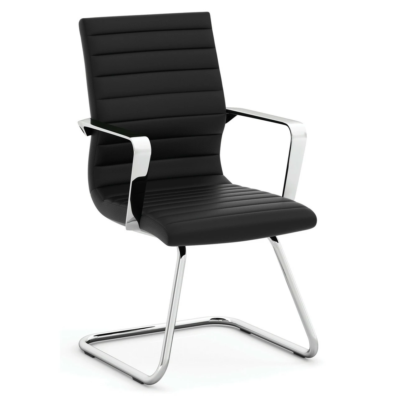 OfficeSource Tre Collection Executive Guest Sled Base Chair With Chrome Frame 4 OfficeSource Tre Collection Executive Guest Sled Base Chair With Chrome Frame - Image 2