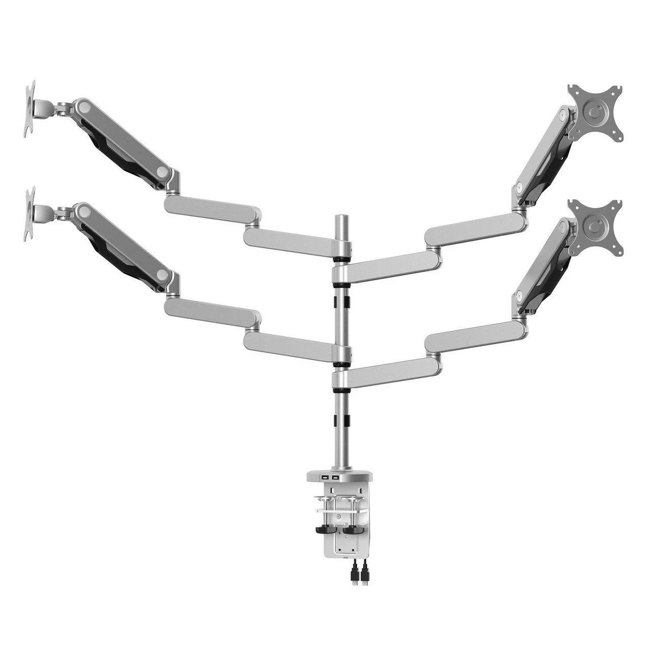 OfficeSource Monitor Arms Quad Monitor Arm- Silver 3 OfficeSource Monitor Arms Quad Monitor Arm- Silver