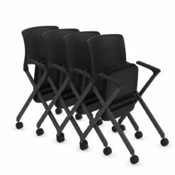 OfficeSource | Julep | Nesting Chair With Arms And Casters, Black Frame -COE DISTRIBUTING Shop per 5494nsabk 10 63287.1643740434