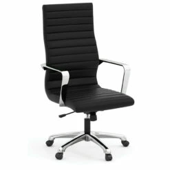 OfficeSource | Tre Lite Collection | Executive High Back Chair With Chrome Frame