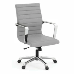 OfficeSource | Tre Lite Collection | Executive Mid Back Chair With Chrome Frame