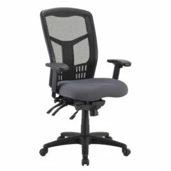 OfficeSource | CoolMesh Collection | Multi-Function High Back With Seat Slider And Black Frame