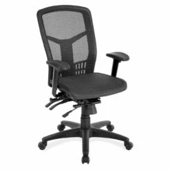 OfficeSource CoolMesh Collection All Mesh, Multi-Function, High Back Mesh Back Chair With Black Frame