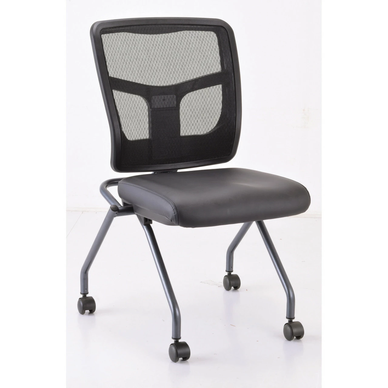 OfficeSource CoolMesh Collection Armless Nesting Chair With Titanium Gray Frame 4 OfficeSource CoolMesh Collection Armless Nesting Chair With Titanium Gray Frame - Image 2