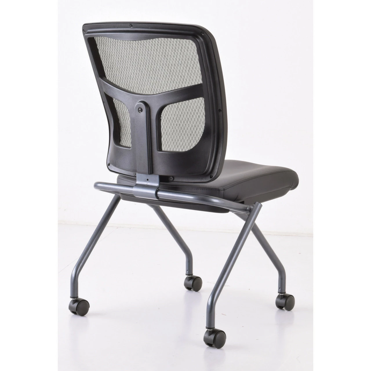 OfficeSource CoolMesh Collection Armless Nesting Chair With Titanium Gray Frame 8 OfficeSource CoolMesh Collection Armless Nesting Chair With Titanium Gray Frame - Image 6