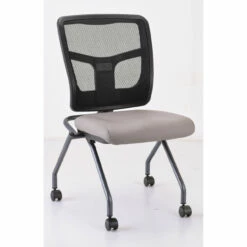 OfficeSource CoolMesh Collection Armless Nesting Chair With Titanium Gray Frame