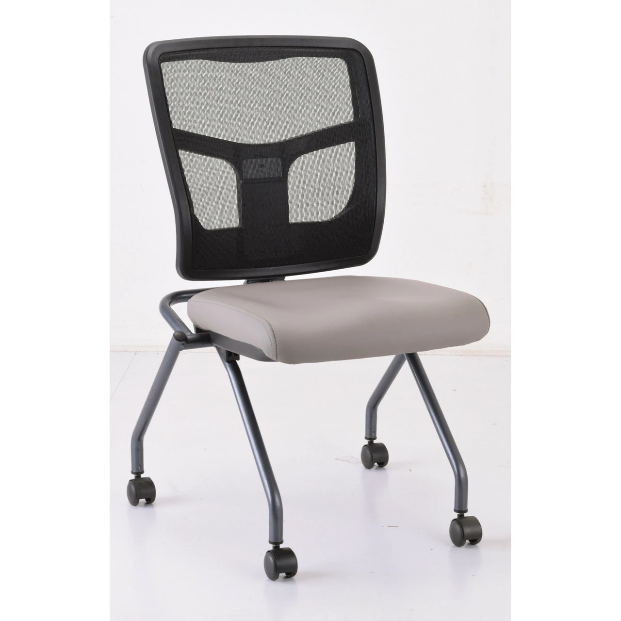 OfficeSource CoolMesh Collection Armless Nesting Chair With Titanium Gray Frame 3 OfficeSource CoolMesh Collection Armless Nesting Chair With Titanium Gray Frame