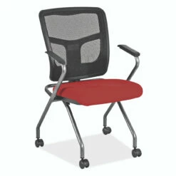 OfficeSource | CoolMesh Collection | Nesting Chair With Titanium Gray Frame