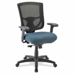 OfficeSource | CoolMesh Pro Collection | Mesh Back Task Chair With Antimicrobial Upholstered Seat, Adjustable Arms And Black Frame