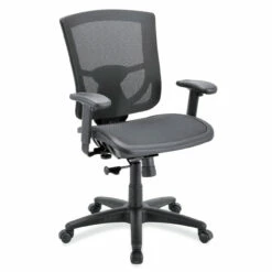 OfficeSource | CoolMesh Pro Collection | All Mesh Task Chair With Adjustable Arms And Black Frame