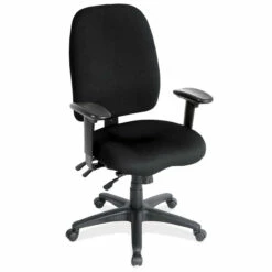 OfficeSource | Advanced Collection | High Back Task Chair With Adjustable Arms And Black Frame