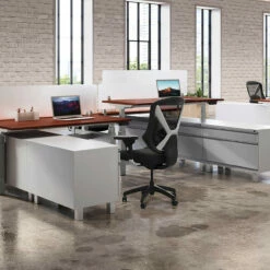 OfficeSource | Viking Collection | Mid Back Mesh Task Chair With Fabric Seat And Black Base -COE DISTRIBUTING Shop per 90501blk 12 1 93691.1680101419