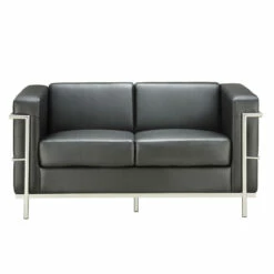 OfficeSource Madison Collection Loveseat With Chrome Exposed Frame -COE DISTRIBUTING Shop per 9282abk 08 57724.1657731090