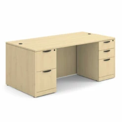 OfficeSource OS Laminate Collection Double Full Pedestal Desk - 71'' X 36'' -COE DISTRIBUTING Shop per dblfdpl101ma 01 75283.1649439887