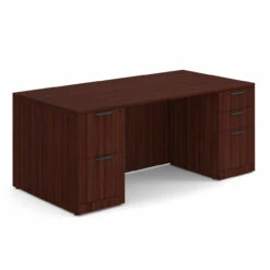 OfficeSource OS Laminate Collection Double Full Pedestal Desk - 71'' X 36'' -COE DISTRIBUTING Shop per dblfdpl101mh 01 87909.1649439887