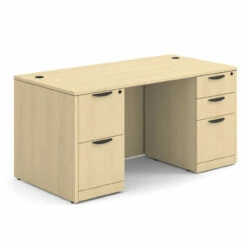 OfficeSource OS Laminate Collection Double Full Pedestal Desk - 60" X 30" -COE DISTRIBUTING Shop per dblfdpl103ma 01 78014.1649439914