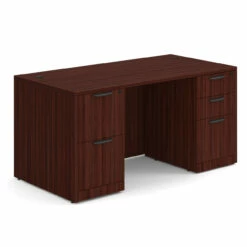 OfficeSource OS Laminate Collection Double Full Pedestal Desk - 60" X 30" -COE DISTRIBUTING Shop per dblfdpl103mh 01 84710.1649439915