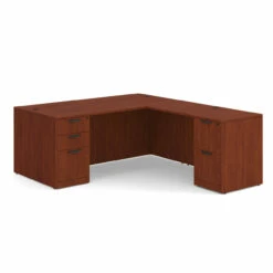 OfficeSource OS Laminate Collection Double Full Pedestal ''L'' Desk - 71'' X 36'' -COE DISTRIBUTING Shop per dblflpl101ch 01 72454.1649439975