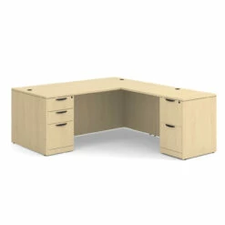 OfficeSource OS Laminate Collection Double Full Pedestal ''L'' Desk - 71'' X 36'' -COE DISTRIBUTING Shop per dblflpl101ma 01 60006.1649439974