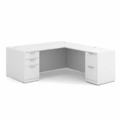 OfficeSource OS Laminate Collection Double Full Pedestal ''L'' Desk - 71'' X 36'' -COE DISTRIBUTING Shop per dblflpl101wh 01 60406.1649439974