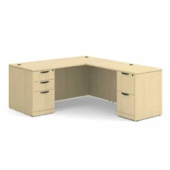 OfficeSource OS Laminate Collection Double Full Pedestal "L" Desk - 66" X 30" -COE DISTRIBUTING Shop per dblflpl102ma 01 52980.1649439988