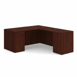 OfficeSource OS Laminate Collection Double Full Pedestal "L" Desk - 66" X 30" -COE DISTRIBUTING Shop per dblflpl102mh 01 67897.1649439989