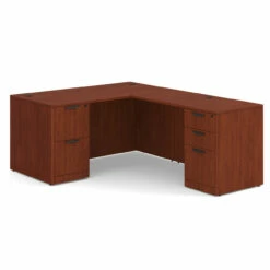 OfficeSource OS Laminate Collection Double Full Pedestal "L" Desk - 60" X 30" -COE DISTRIBUTING Shop per dblflpl103ch 01 67366.1649440007