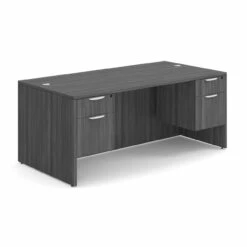 OfficeSource OS Laminate Collection Double 3/4 Pedestal Desk - 71" X 36"