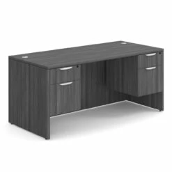 OfficeSource OS Laminate Collection Double 3/4 Pedestal Desk - 66" X 30" -COE DISTRIBUTING Shop per dblhdpl102cg 01 15237.1649440081 1