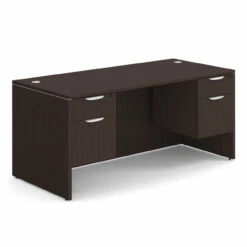 OfficeSource OS Laminate Collection Double 3/4 Pedestal Desk - 66" X 30" -COE DISTRIBUTING Shop per dblhdpl102es 01 37386.1649440081