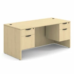 OfficeSource OS Laminate Collection Double 3/4 Pedestal Desk - 66" X 30" -COE DISTRIBUTING Shop per dblhdpl102ma 01 46862.1649440081