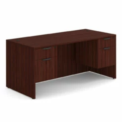 OfficeSource OS Laminate Collection Double 3/4 Pedestal Desk - 66" X 30" -COE DISTRIBUTING Shop per dblhdpl102mh 01 78207.1649440081