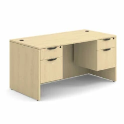 OfficeSource OS Laminate Collection Double 3/4 Pedestal Desk - 60" X 30" -COE DISTRIBUTING Shop per dblhdpl103ma 01 54736.1649440099