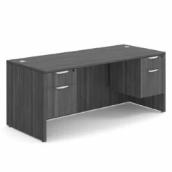 OfficeSource OS Laminate Collection Double 3/4 Pedestal Desk - 71" X 30"