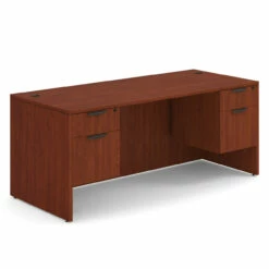 OfficeSource OS Laminate Collection Double 3/4 Pedestal Desk - 71" X 30" -COE DISTRIBUTING Shop per dblhdpl105ch 01 58767.1649440115