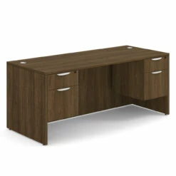 OfficeSource OS Laminate Collection Double 3/4 Pedestal Desk - 71" X 30" -COE DISTRIBUTING Shop per dblhdpl105mw 01 75290.1649440115