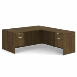 OfficeSource OS Laminate Collection Double 3/4 Pedestal ''L'' Desk - 71'' X 36'' -COE DISTRIBUTING Shop per dblhlpl101mw 01 33880.1649440242