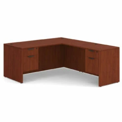 OfficeSource OS Laminate Collection Double 3/4 Pedestal "L" Desk - 66" X 30" -COE DISTRIBUTING Shop per dblhlpl102ch 01 87832.1649440256