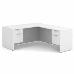 OfficeSource OS Laminate Collection Double 3/4 Pedestal "L" Desk - 66" X 30" -COE DISTRIBUTING Shop per dblhlpl102wh 01 09429.1649440256