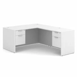 OfficeSource OS Laminate Collection Double 3/4 Pedestal ''L'' Desk - 60'' X 30'' -COE DISTRIBUTING Shop per dblhlpl103wh 01 08747.1649440272