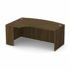 OfficeSource OS Laminate Collection Bow Front Desk With Left Corner Extension -COE DISTRIBUTING Shop per pl177lmw 01 63225.1649189068