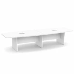 OfficeSource OS Conference Tables Boat Shaped Conference Table With Slab Base -COE DISTRIBUTING Shop per pl238wh 01 56310.1643738069