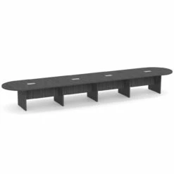 OfficeSource | OS Laminate Conference Tables | Expandable Racetrack Conference Table With Slab Base - 20'