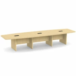 OfficeSource | OS Laminate Conference Tables | Expandable Boat Shaped Conference Table With Slab Base - 14' -COE DISTRIBUTING Shop per plcb14ma 01 81353.1643738143