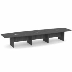 OfficeSource OS Laminate Conference Tables - Expandable Boat Shaped Conference Table With Slab Base
