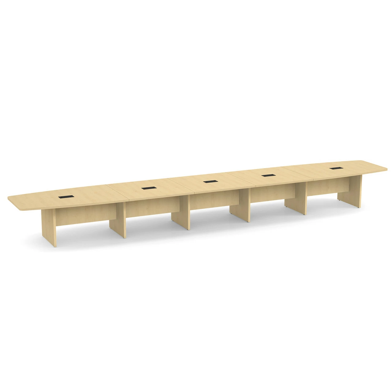 OfficeSource | OS Laminate Conference Tables | Expandable Boat Shaped Conference Table With Slab Base - 23.8' 9 OfficeSource | OS Laminate Conference Tables | Expandable Boat Shaped Conference Table With Slab Base - 23.8' - Image 7
