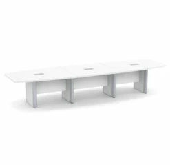 OfficeSource | OS Laminate Conference Tables | Expandable Boat Shaped Conference Table With Elliptical Base - 14' -COE DISTRIBUTING Shop per plcbelp14wh 01 69466.1674588852