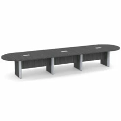 OfficeSource | OS Laminate Conference Tables | Expandable Racetrack Conference Table With Elliptical Base - 16'
