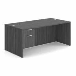 OfficeSource OS Laminate Collection Single 3/4 Pedestal Desk - 71" X 36"