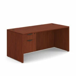 OfficeSource OS Laminate Collection Single 3/4 Pedestal Desk - 66" X 30" -COE DISTRIBUTING Shop per sglhdp102ch 01 34853.1649440355
